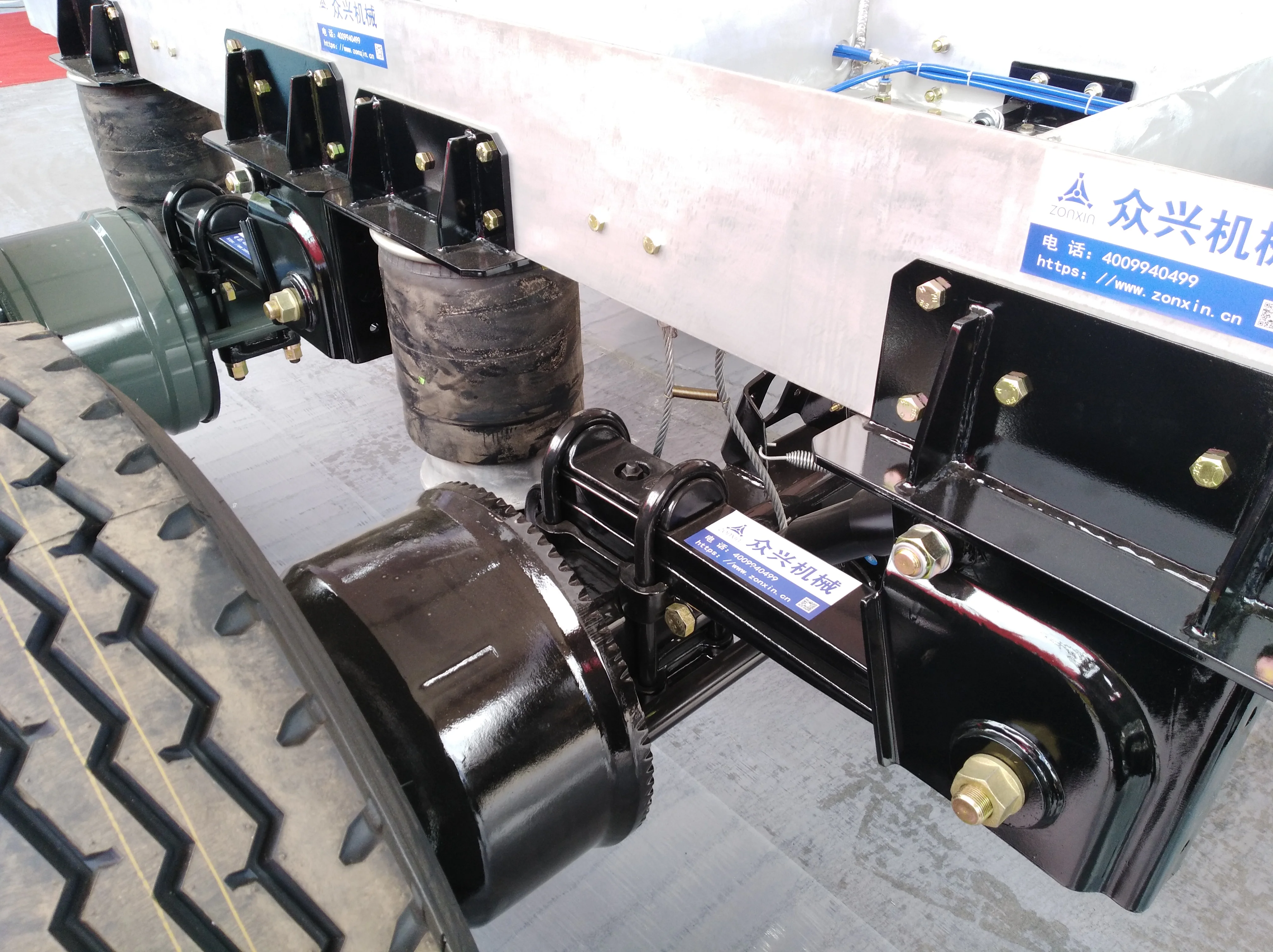 Longheng Good selling 2023 NEW semi trailer parts tandem lift axle trailer air suspension for sale