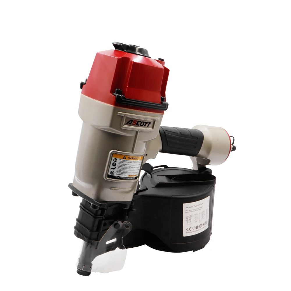 CN80 Pneumatic Coil Roofing Nailer for Wood Pallets Tool for Furniture Aluminum Material for Coil Nails