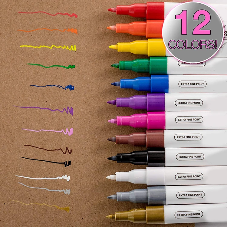 Custom Logo Non-Toxic Oil Based Acrylic Permanent Paint Markers Set for Porcelain/Ceramic/Tyre Decor