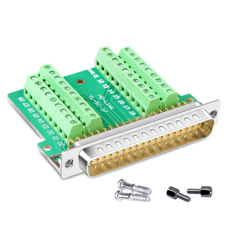 ZXX Factory price Solderless Gold-plated D-SUB DB37 Male Female Connector to Terminal Signal Module Breakout Board adapter