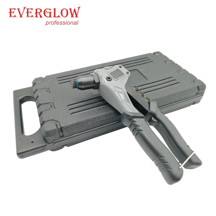 hand Tool with 120 pieces rivets and 4 rivet heads include 2.4mm 3.2mm 4.0mm 4.8mm in Case  Rivet Gun Kit for processing Blind