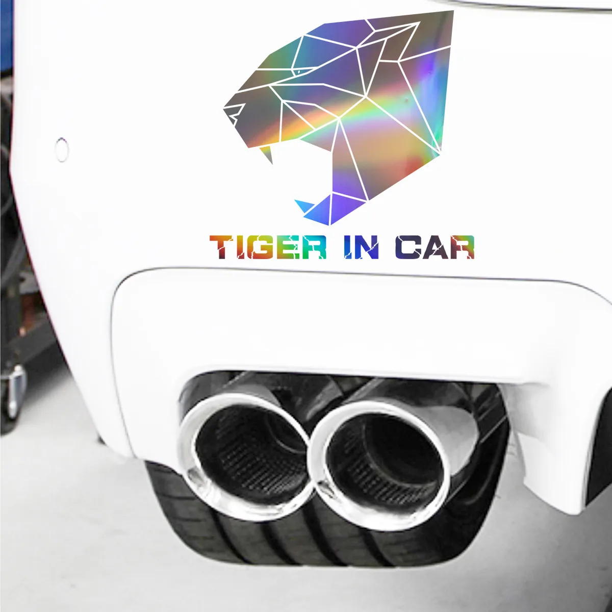 Tiger In Car Car Laser Sticker Vinyl Decal Car Truck Bumper Window Laptop Sticker Decor Gift Die Cut Decals Laptop Window Glass