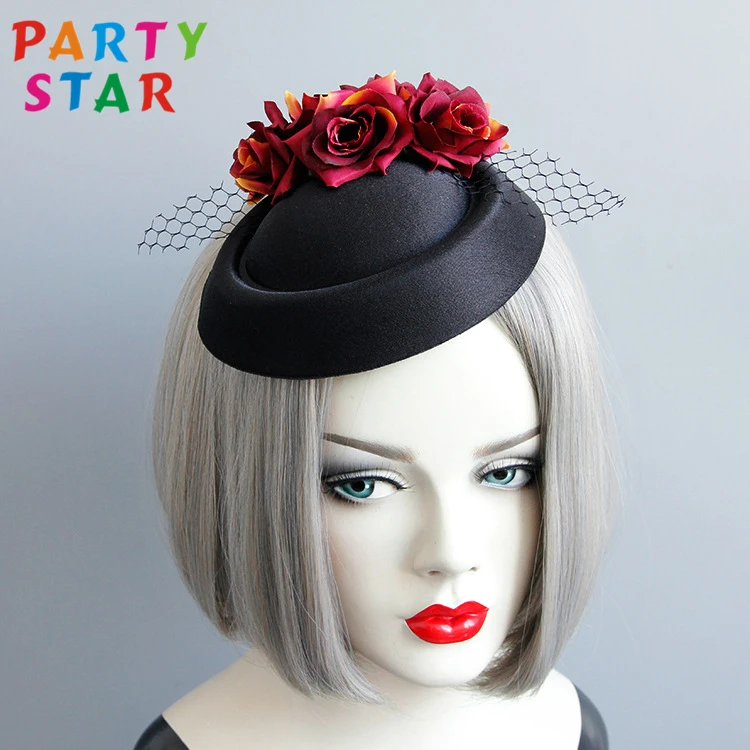European Fashion Stewardess Etiquette Hat Hair Accessories Clip Flower Designers Luxury Hair Clips