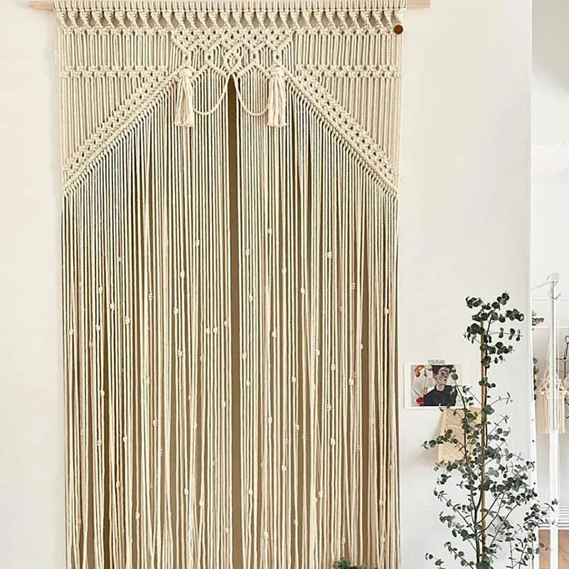 2020 New Wholesale Creative Design Beauty Handmade Custom Boho Decor Macrame Wall Hanging Curtain