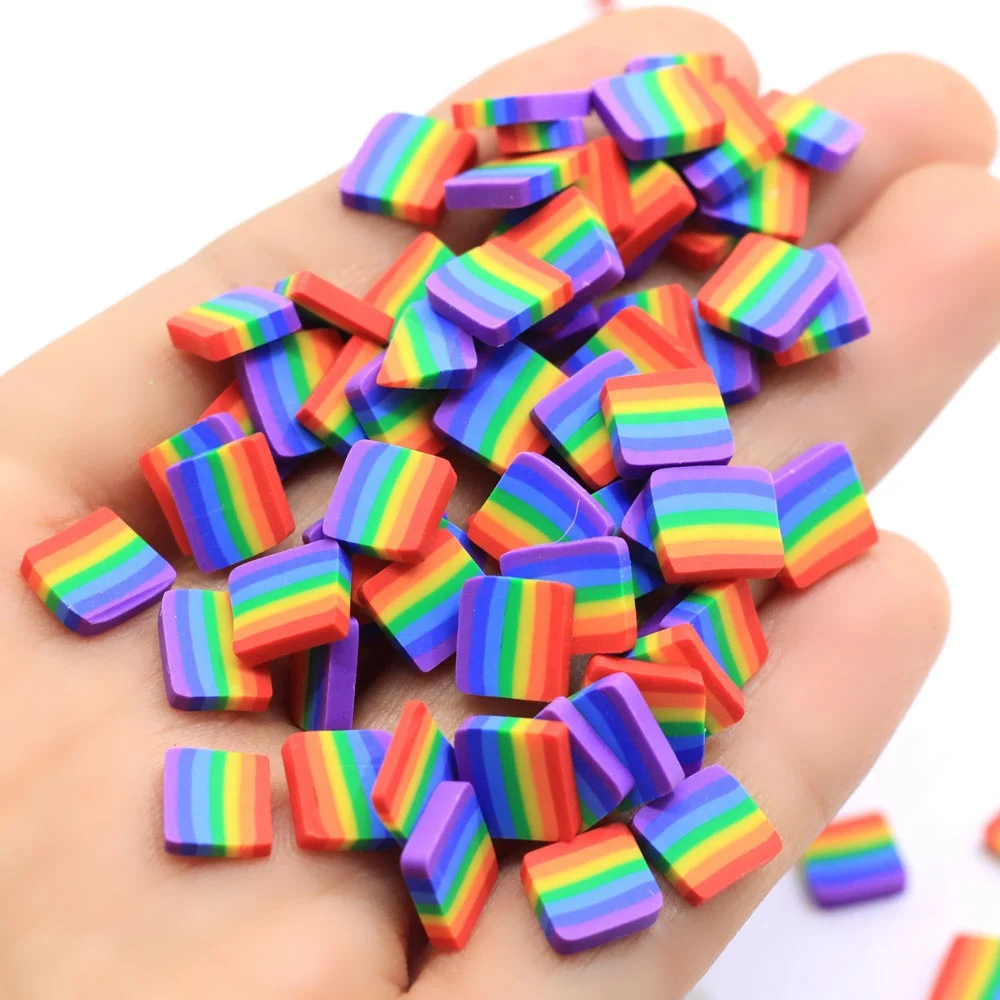 Square Soft Clay Craft Polymer Sprinkles for Slime Cake Decoration DIY Scrapbooking