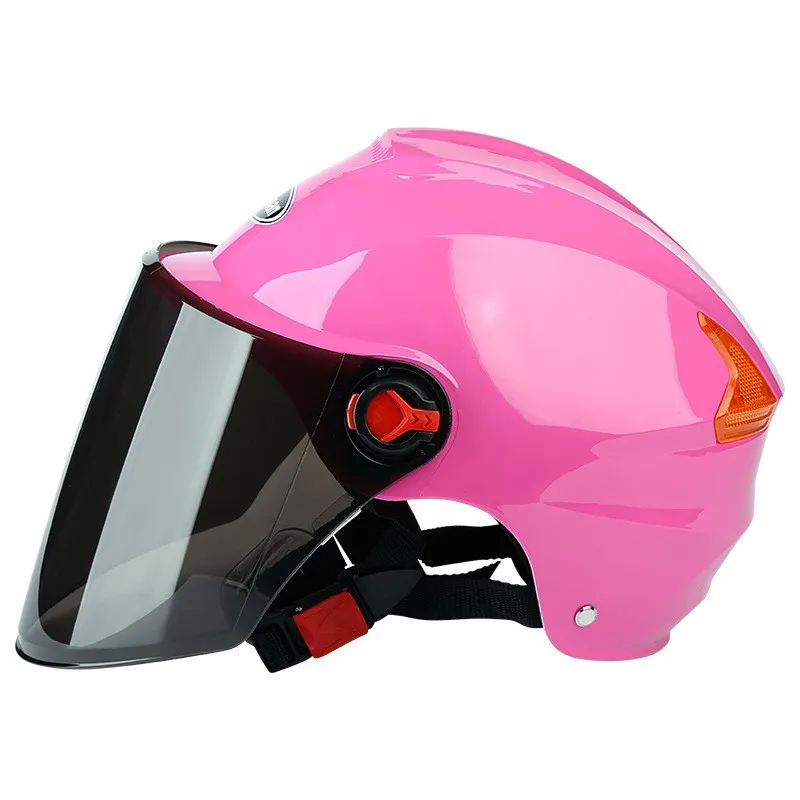 ABS Moto Men Riding Half Helmet Breathable Motorcycle Helmets With Double Lens
