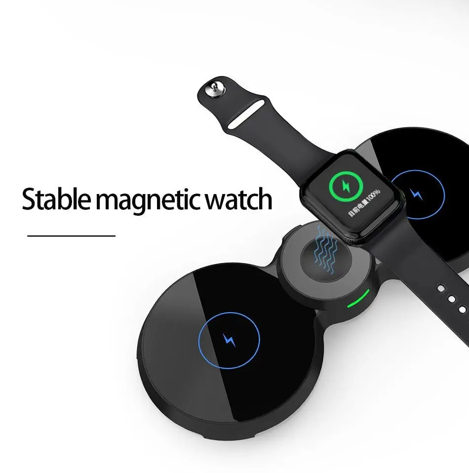  Новый продукт 15 Вт Беспроводное зарядное устройство 3 в 1 для Huawei Apple Watch на плоской подошве