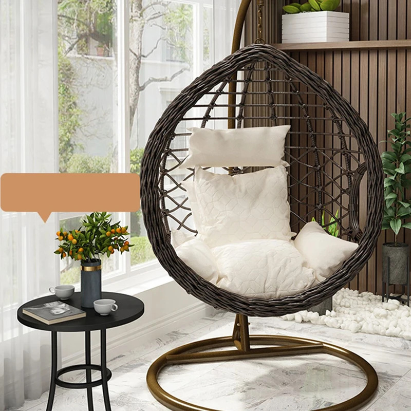Outing Mate Oem/Odm Logo Iron Rustproof Frame foldable lazy wicker egg chair outdoor