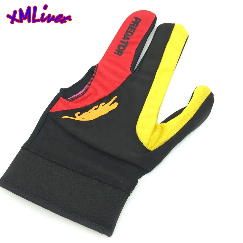 Cue Billiard Pool Shooters 3 Fingers Gloves yellow and red color billiard snooker gloves high quality billiard accessories