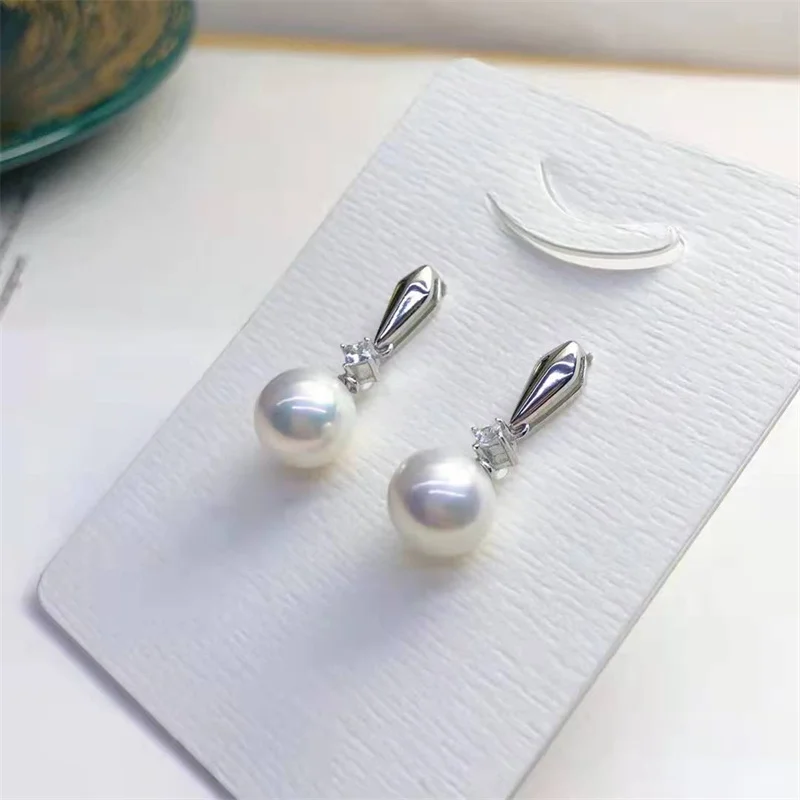 Круглые серьги из серебра 8,5 пробы с пресноводным жемчугом, 8-925 мм