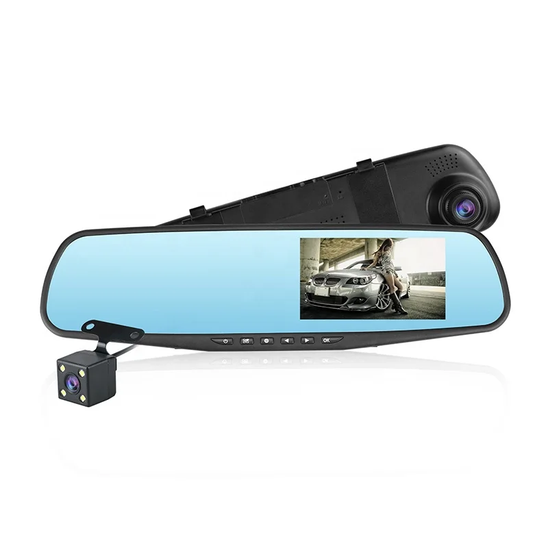 SUNWAYI O6M-R Dual Record Mirror Dash Camera Universal HD 1080P DVR 4.3 inch TFT Black Box for Wholesale