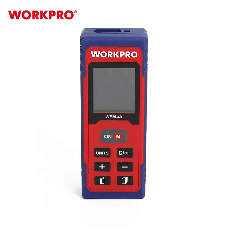 WORKPRO 135FT Digital Laser Distance Meter with Bubble Levels M/In/Ft Unit switching Back-lit LCD and Pythagorean Laser Tools