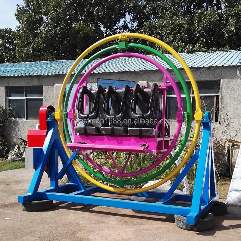 UK 6 seats trailer space ball fun electric chair human gyroscope amusement rides for sale