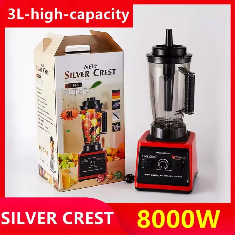 2 In 1 Blender Double Cup 8000w Strong Power 3l 9525 Motor Silver Crest Double Cup Blender For Home