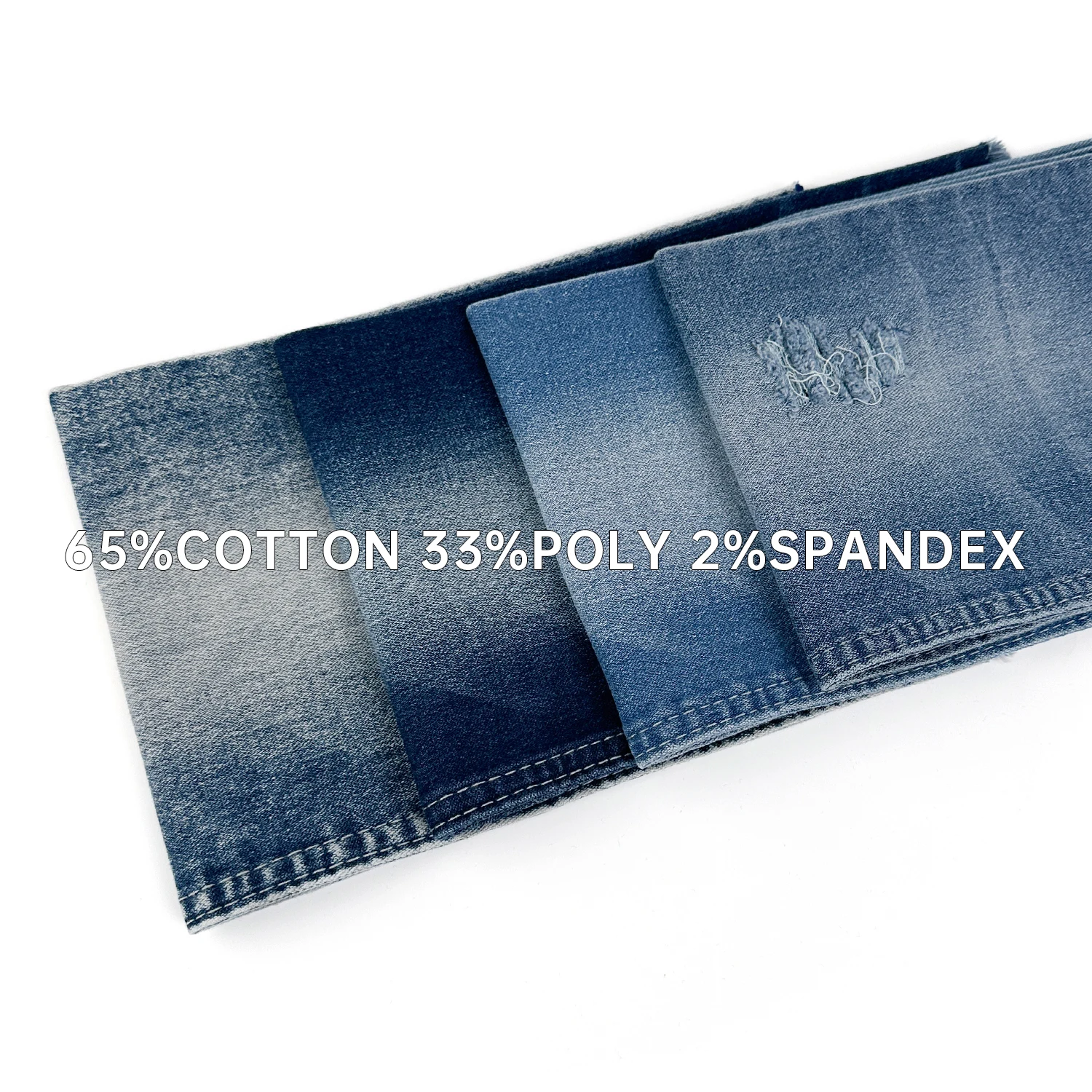 China factory stock blue jeans fabric OE denim fabric with mesh stretch jeans fabric for clothing manufacturers with wholesale