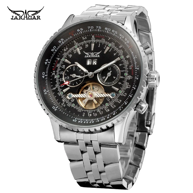 Mens Watches Top Brand Luxury JARAGAR Men Sport Wristwatch Automatic Mechanical Tourbillon Watch relogio masculino