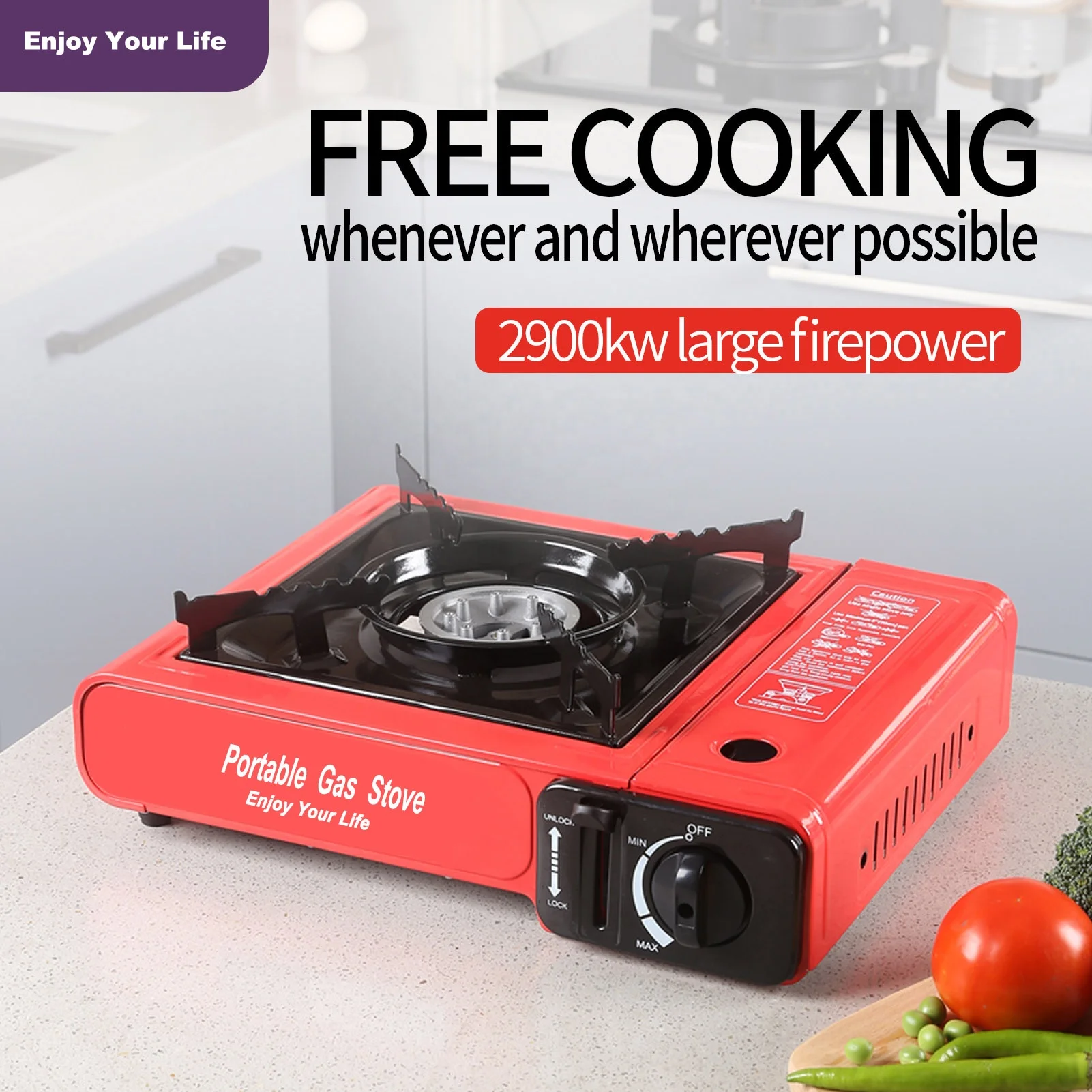 Single Burner Suitcase Camping Cooker Stove Propane Portable Outdoor Picnic Mini Butane Gas