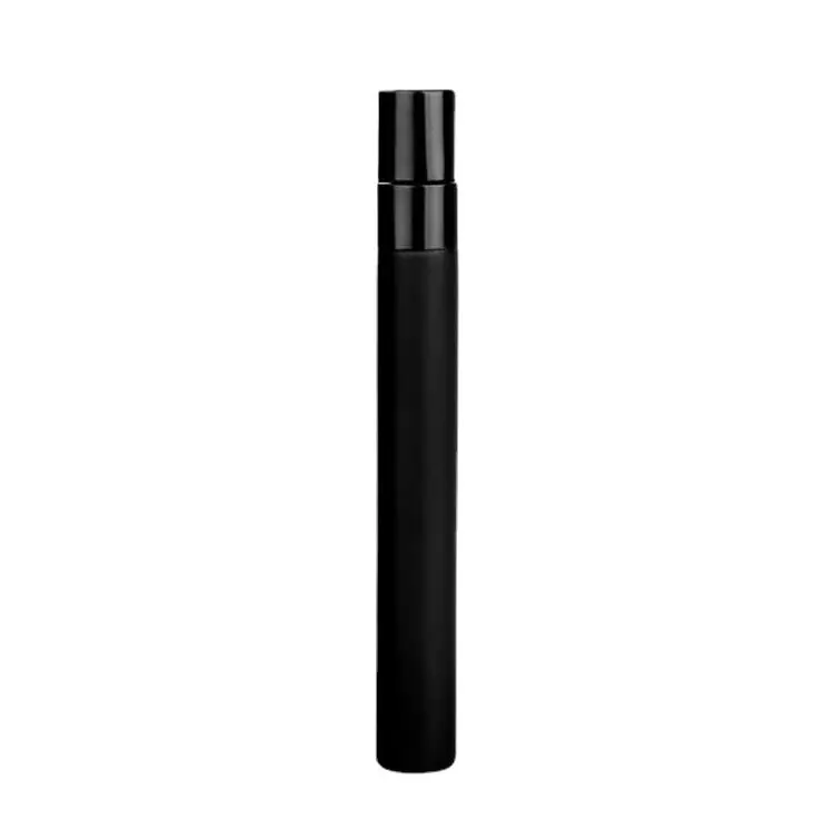 Wholesale 10ml Matte Black Perfume Glass Bottle Aluminium Spray Cap Atomizer Type Print Application 3ml Capacity Glass Vial Tube