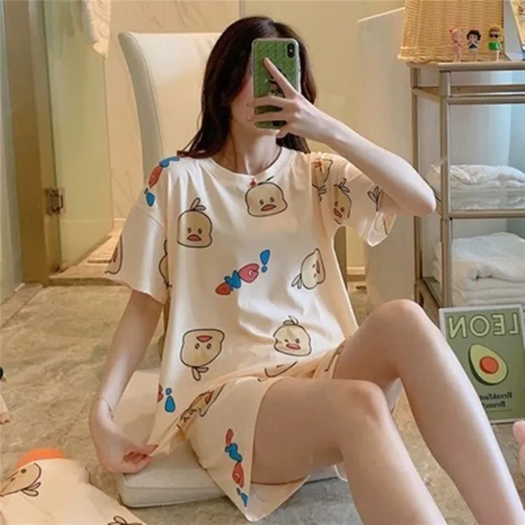 
Hot sale cheap cotton sleepwear pajamas 2pcs lady summer home wear 2021 pajamas for women 