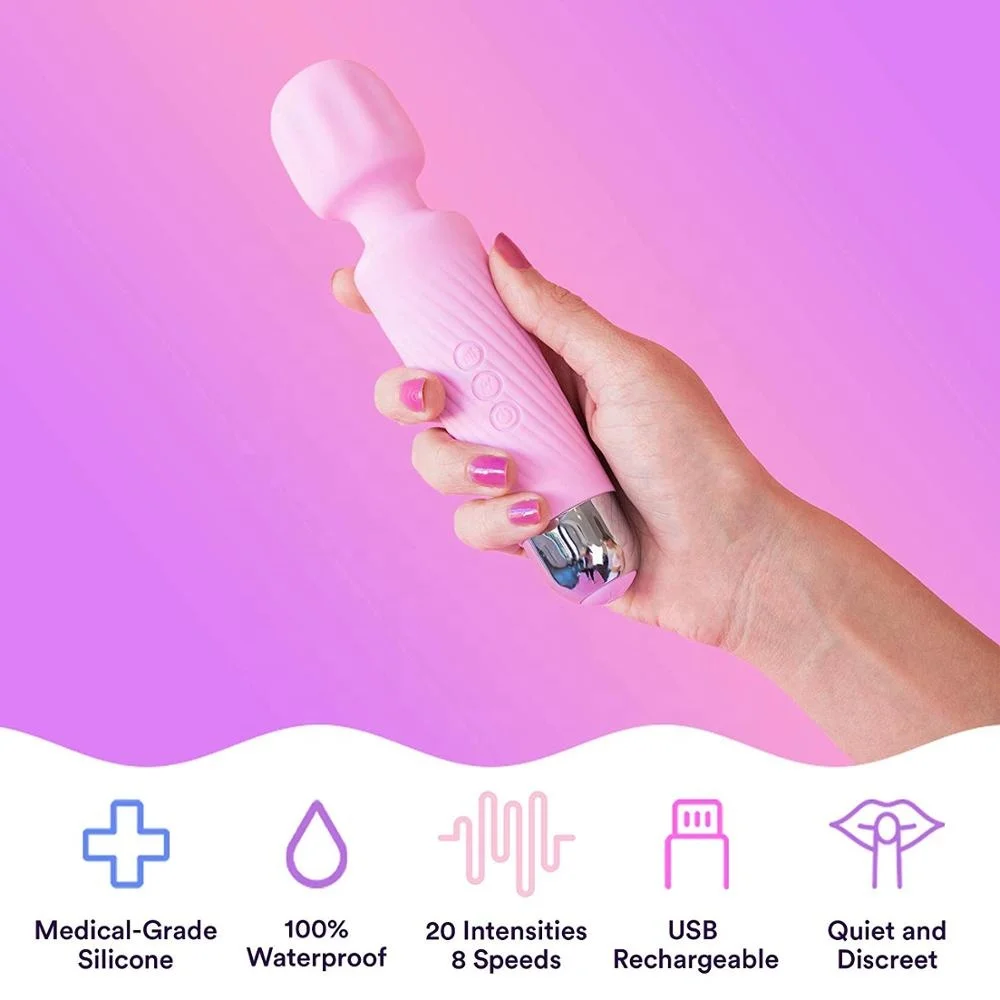 Rechargeable Personal Wand Massager 20 Vibration Patterns & 8 Multi-Speed Quiet, Small, Compact & Powerful Perfect for Couples