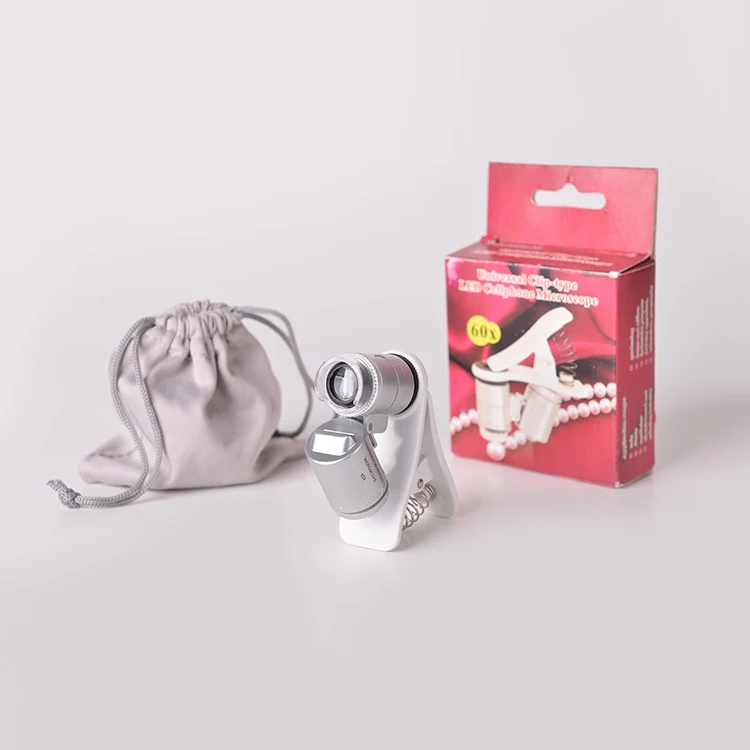 2017 Hot Sale 60X Universal Clip-type LED Cellphone Microscope