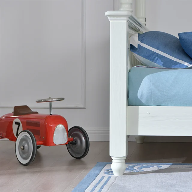 Sampo kingdom European style white paint Finland solid pine  wooden kids bunk bed for kids customized furniture