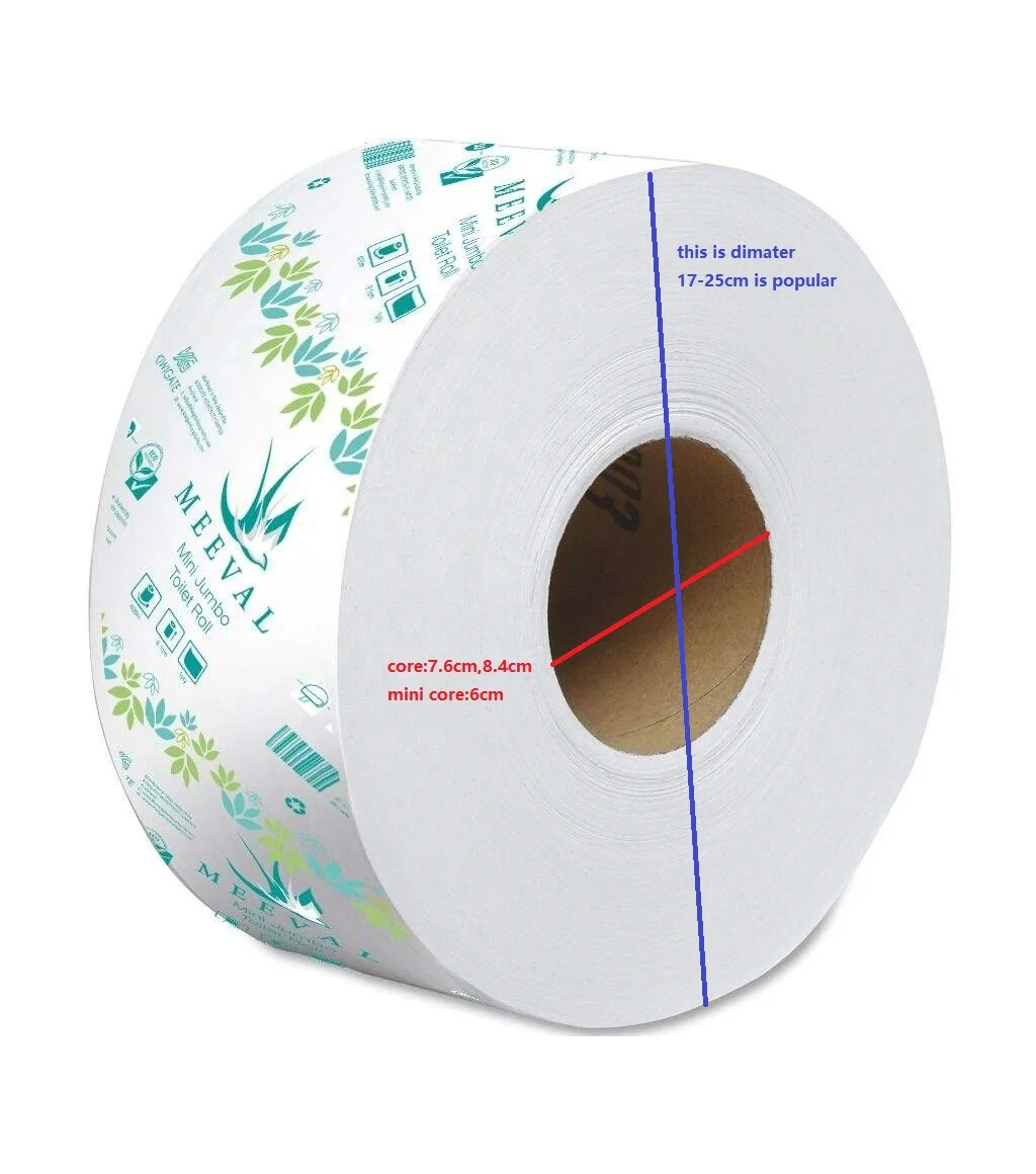 Manufacturer 1/2 PlyJumbo Roll Toilet Paper Tissue Roll Papel Higienico Used in Dispenser