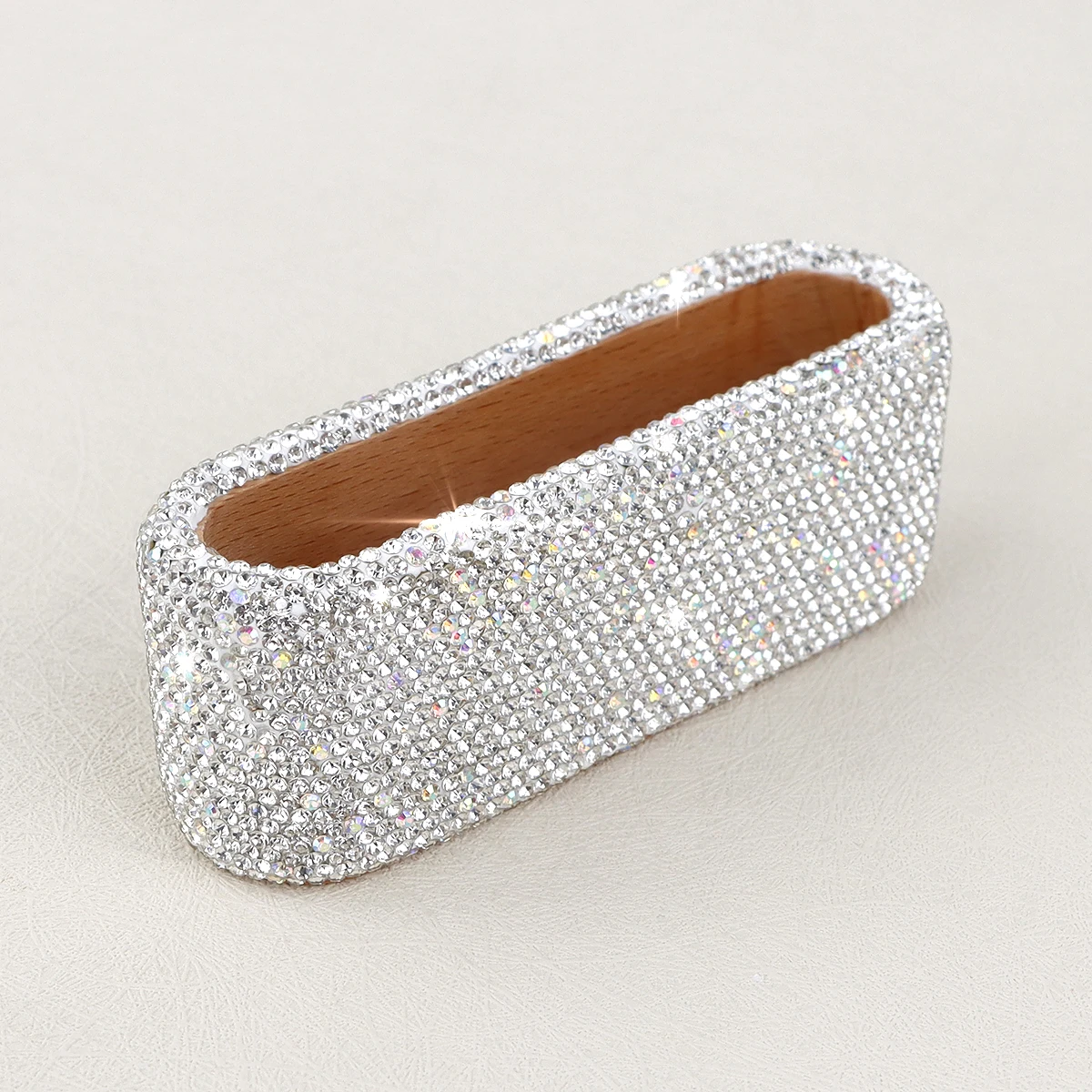 Luxury Diamond-encrusted Business Card Storage Box Advanced Sense Light Luxury Office Desktop Stationery for Household Use