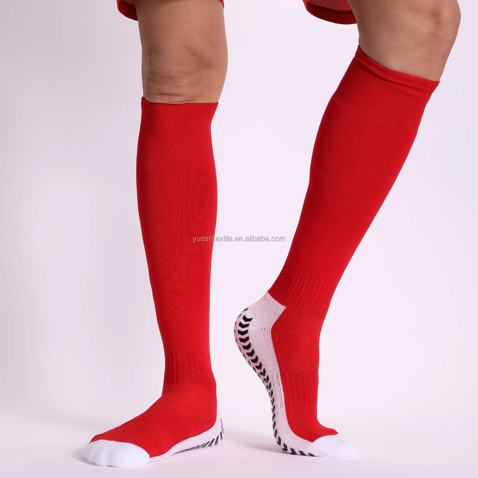 knee high non skid soccer socks cotton cushion sport compression socks
