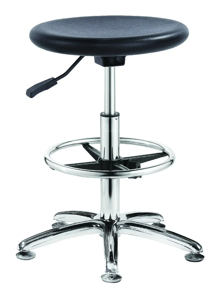 Round Stool With PU Leather,Height Adjustable for Shop,Counter,Office,SPA Salon,Pedicure,Tattoo; Black