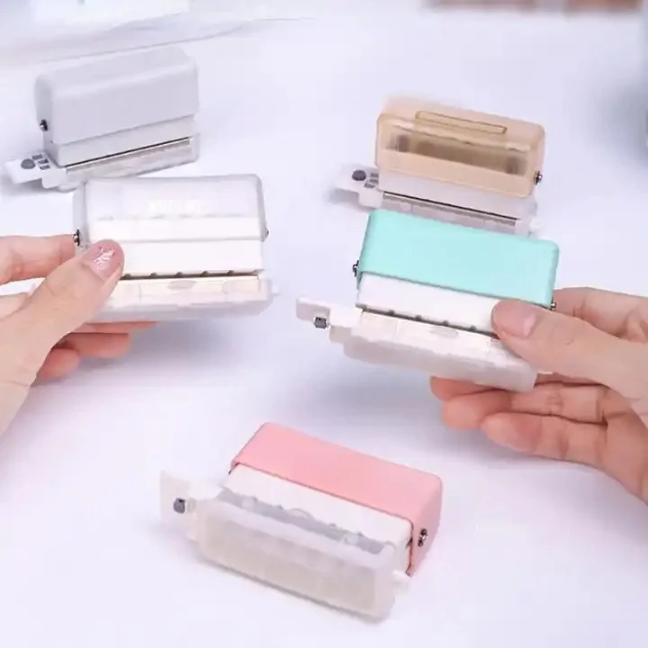 Multi hole punching machine handheld six hole mini cute manual punching machine