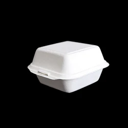 6 inch fast food takeout hamburger packing box sugarcane bagasse burger box packaging clamshell