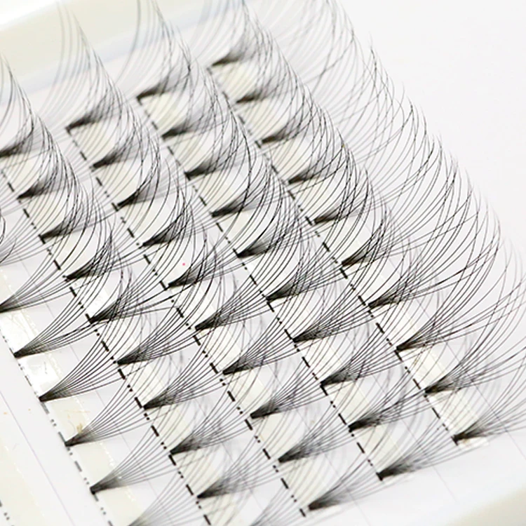 Hot Melt Volume Lashes 10D Individual Lashes Knot Free Heat Bonded Rapid Flare Cluster Eyelashes Extension