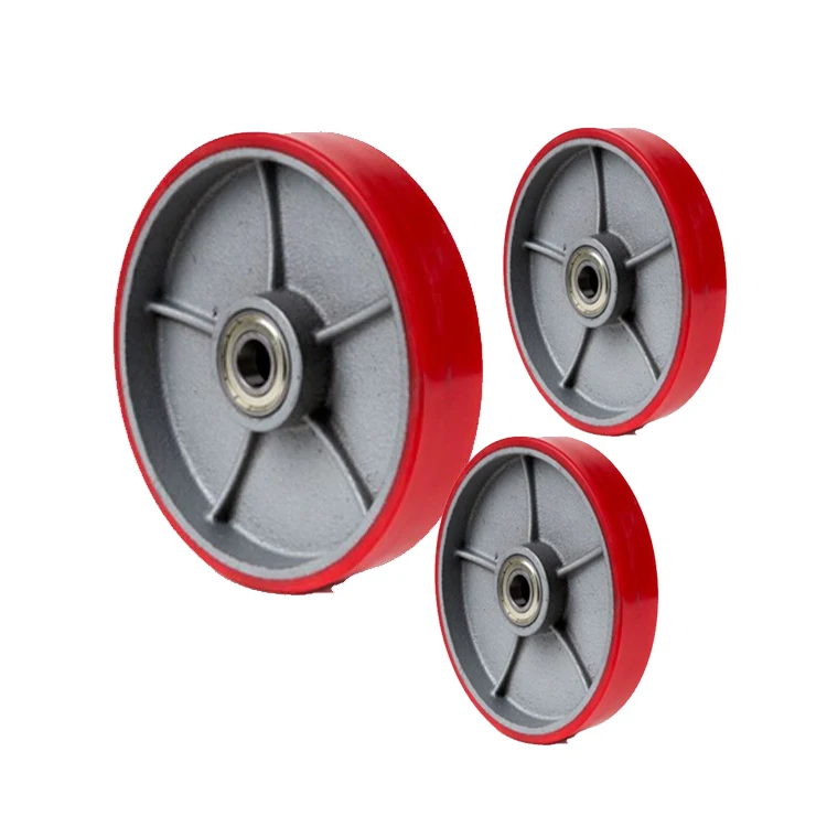 
Source factory products 5X2 Swivel Mute Double ball bearing heavy duty iron core polyurethane caster wheel 