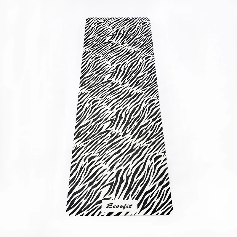 Leopard Tiger White Black Anti-skid Sports Fitness Zebra Pink Create Design Your Own Custom Pu Yoga Mat With Carry Strap