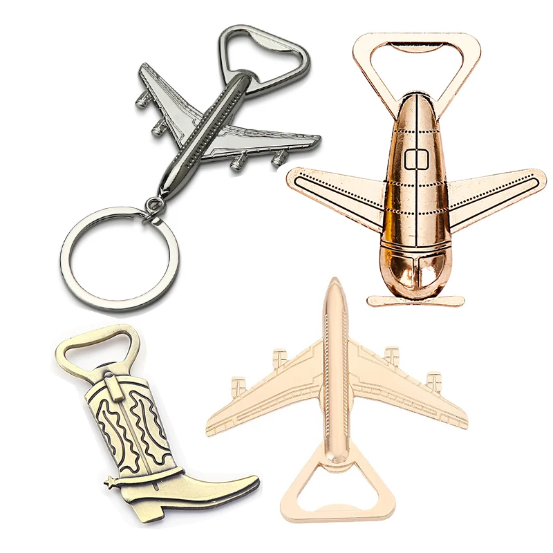Manufacturer Wholesale Custom Logo Metal Airplane Plane Key Chain Keychain Bottle Opener