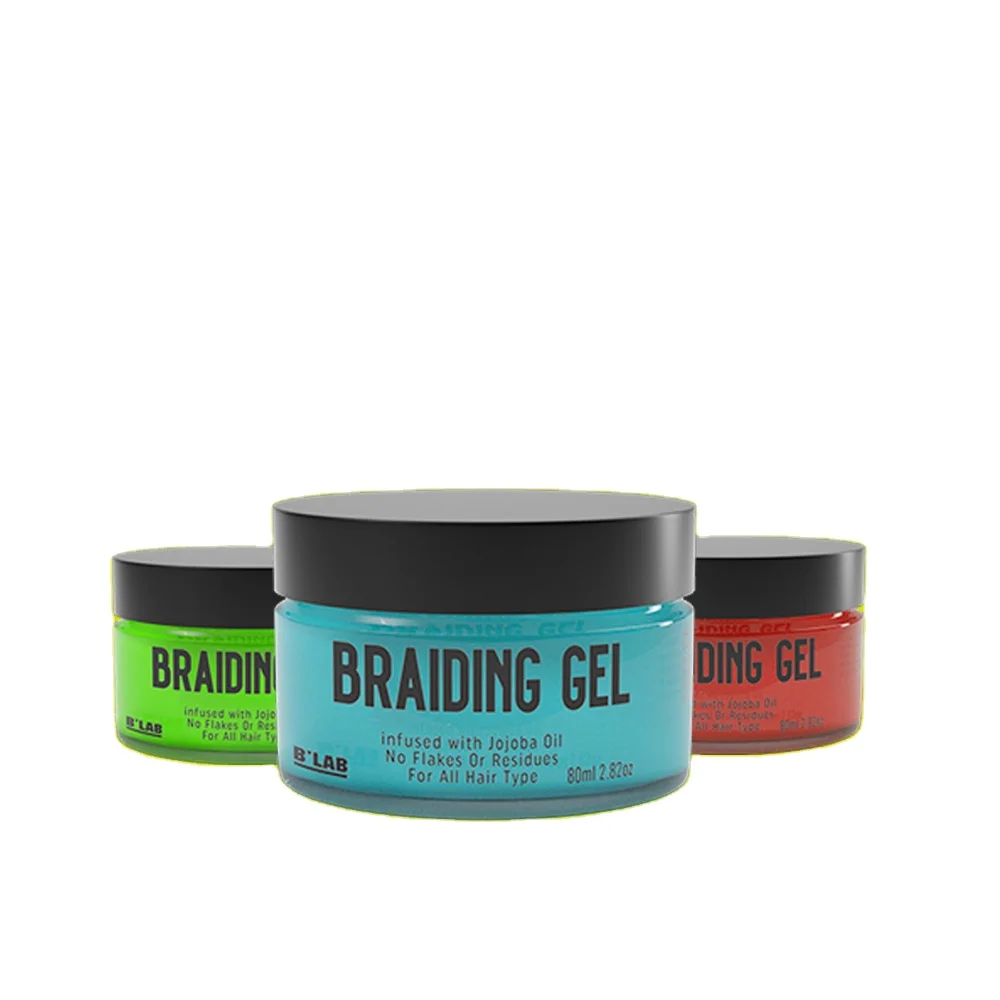Private Label Braiding Gel for Anti Itch Cool Scalp African Hair Moisturizing Twist Styling Braid Gel Edge Control Wholesale