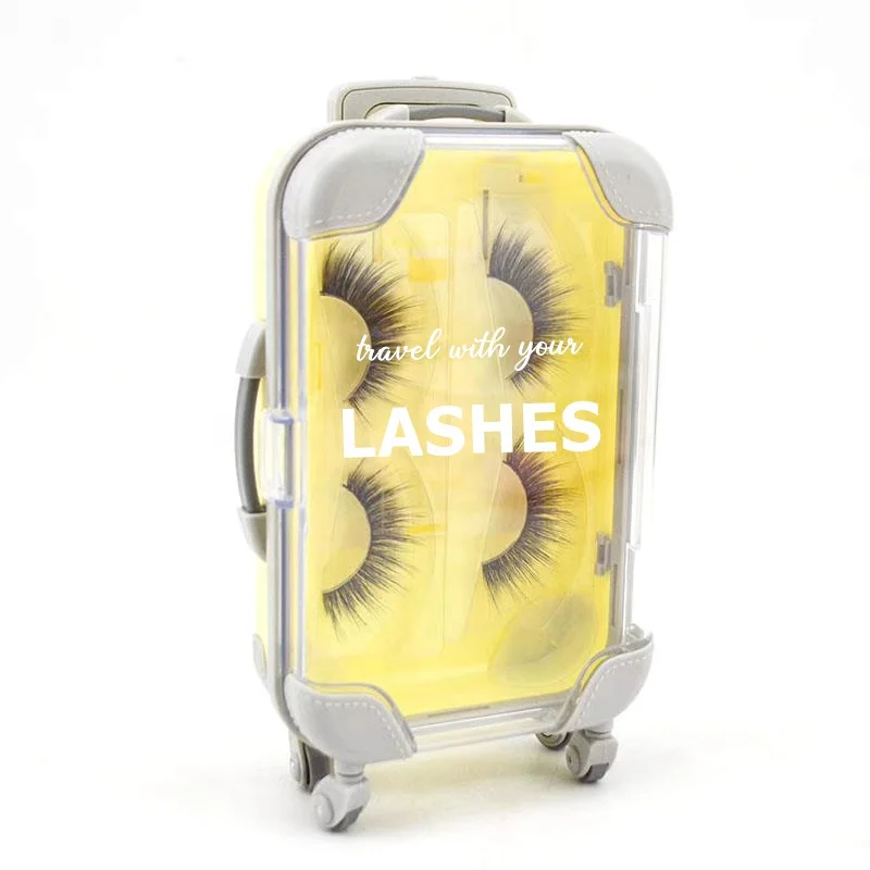 eyelash travel case custom logo suitcases eyelash packaging box