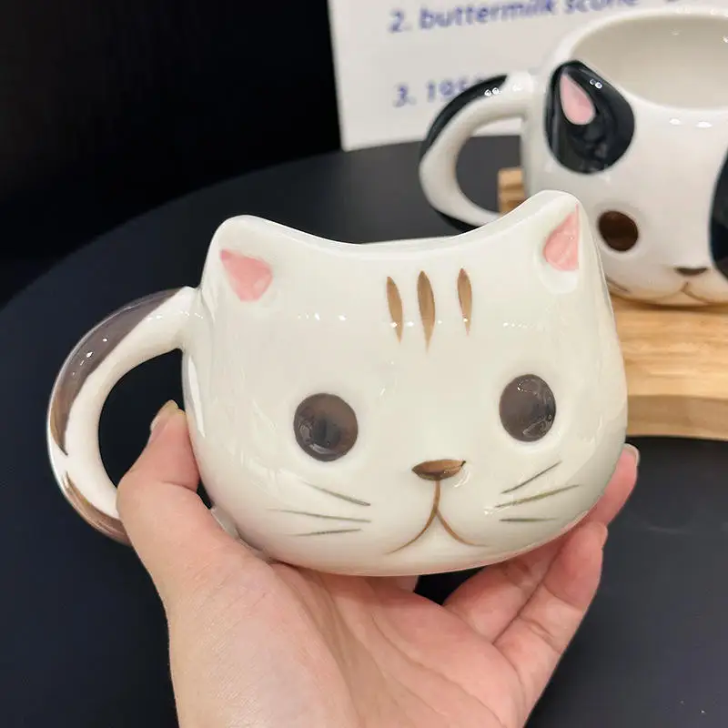 Китайская фабрика Lelyi Рисованные Мультяшные керамические кружки в форме кошки