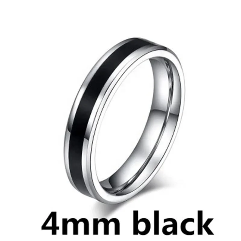 Wholesale Creative Oil Drop Plain Titanium Steel Couple Ring Trendy Enamel Black Wedding Rings