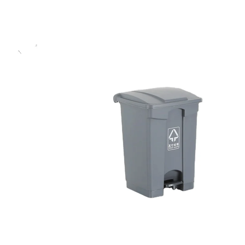 Thickened barrel anti-collision wear resistance plastic medical waste bin 30L 45L 60L foot pedal dustbin
