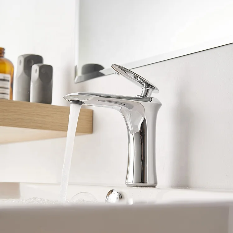 Factory direct single hole gravity casting hot and cold water bathroom basin mixer tap