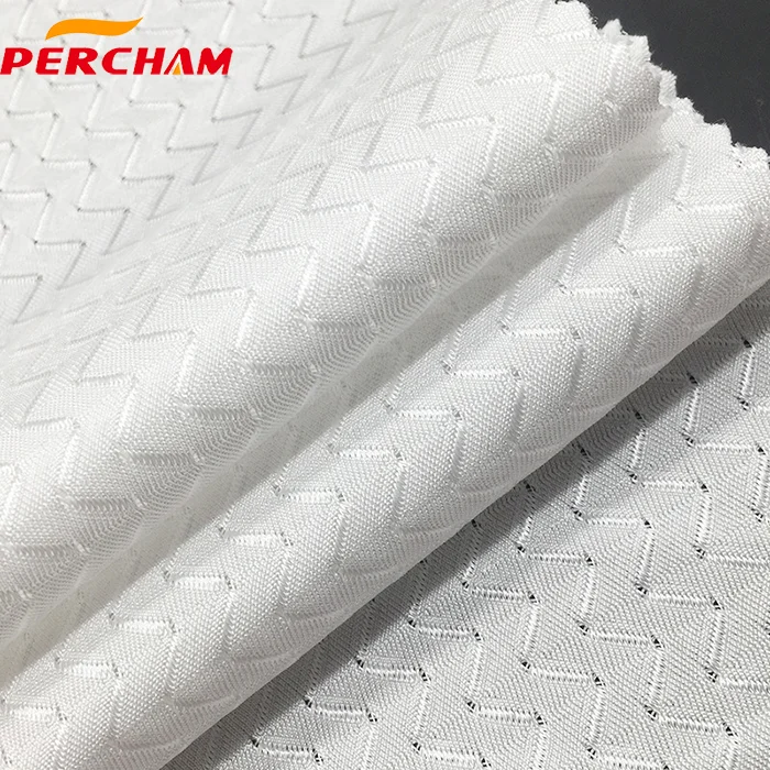 Polyester spandex luminous elastic jacquard breathable mesh quick drying sports cloth fabric for cycling jersey
