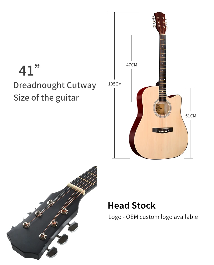 Factory Natural Wood Guitars Colorful Guitar Musical Instruments Custom Made Brand For Guitar Acoustic