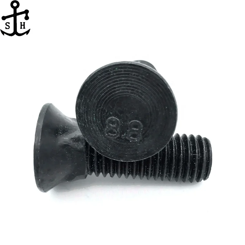 OEM ODM DIN605 DIN608 болт для каретки 8 10 9 12 класса CSK с плоской потайной головкой короткий длинный квадратным вырезом черный оцинкованный
