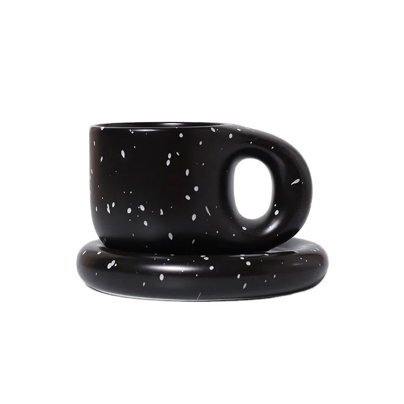 Hot Selling Big Handle Breakfast Coffee Cup Fat Ceramic Mug chubby coffee mug