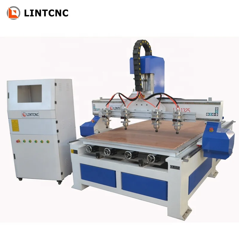 cnc router woodworking machine 4 axis 1325 has 4/6 heads cnc wood router for mdf cutting wooden furniture door making