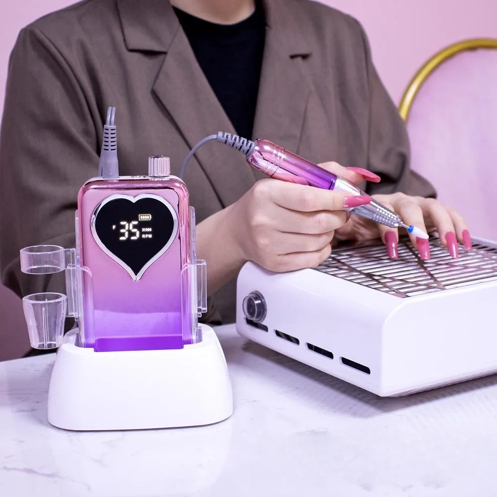 Mini Nail Polisher Rechargeable Portable Storage Base Nail Polisher 35000 Rpm Electric Nail Polisher