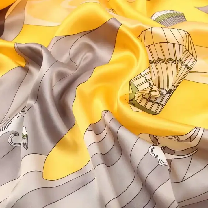 Silk scarf square color bright beautiful foreign style can tie hair women scarf four seasons available silk scarves wholesale