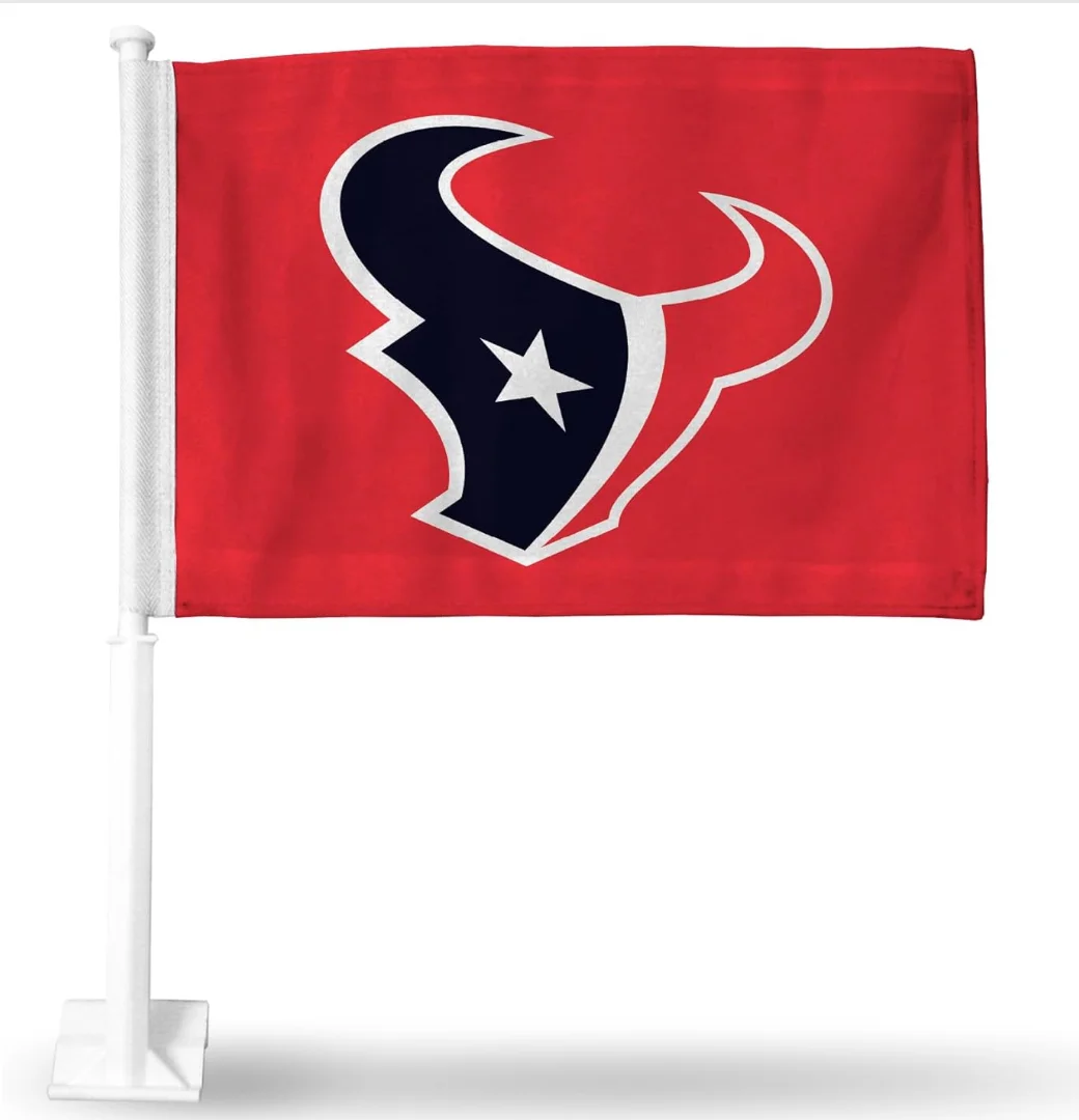 Футбольный шлем Houston Texans nfl на красном автомобильном флаге двухсторонний цифровой печатный Автомобильный флаг с сильным шестом